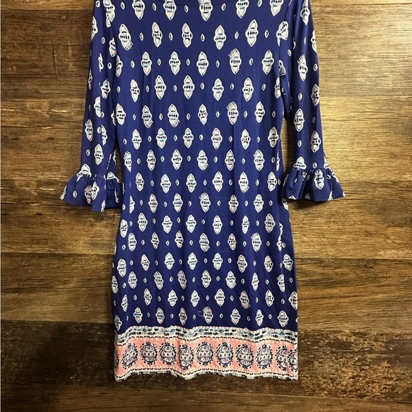 Lilly Pulitzer Blue Resort Sheath Dress with Bell Sleeves - Picture 10 of 11